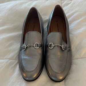 Johnston & Murphy Silver Leather Loafers